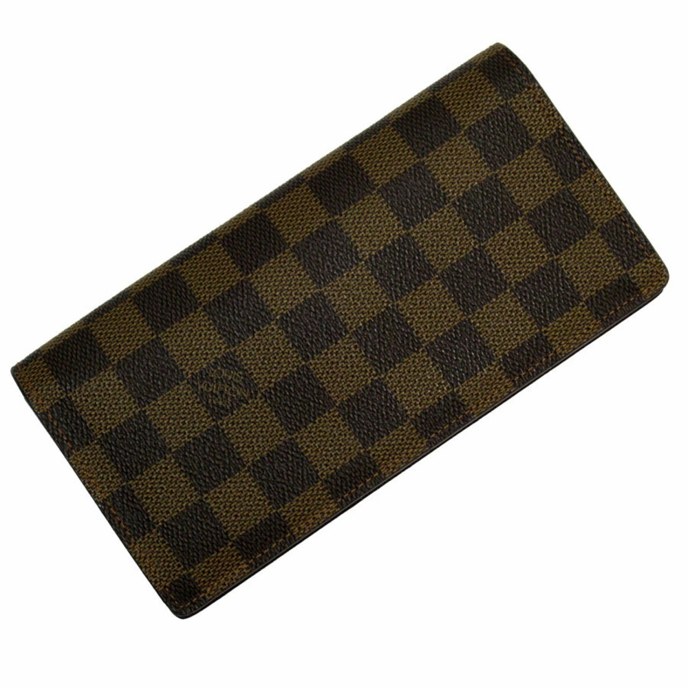 Louis Vuitton Bi fold long wallet Damier Portefeuille Brazza canvas Brown